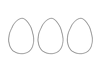 Set the contours and shape of eggs for coloring at Easter. The template for creativity