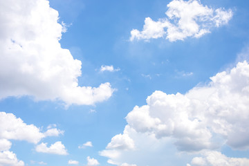 Obraz na płótnie Canvas Blue sky and soft white clouds at day time for background.