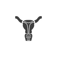 Uterus vector icon. Human internal organ filled flat sign for mobile concept and web design. Female reproductive system glyph icon. Symbol, logo illustration. Vector graphics