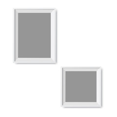 Realistic picture frame isolated on white background. Vector