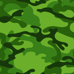 Military camouflage seamless pattern. Khaki texture. Trendy background. Abstract color vector illustration. For design wallpaper, wrapping paper, fabric.