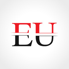 Initial EU Letter Linked Logo Business Vector Template. Creative Letter EU Logo Design