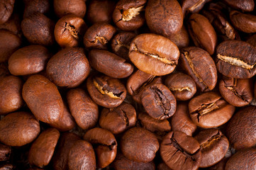 Naklejka premium Background of coffee beans
