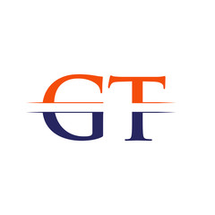 GT letter Type Logo Design vector Template. Abstract Letter GT logo Design