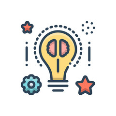 Color illustration icon for smart ideas 