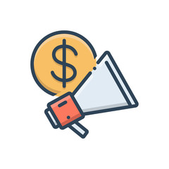 Color illustration icon for business