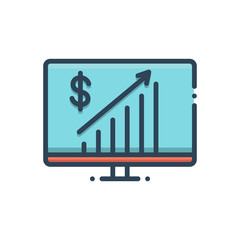 Color illustration icon for business