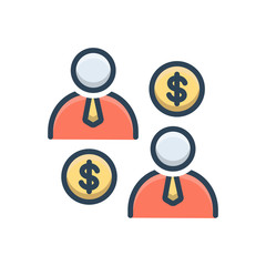 Color illustration icon for business