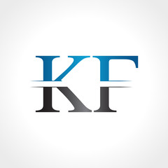 Initial KF letter Logo Design vector Illustration. Abstract Letter KF logo Design