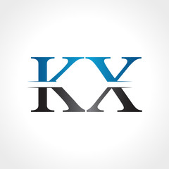 Initial KX letter Logo Design vector Illustration. Abstract Letter KX logo Design