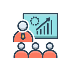 Color illustration icon for training 