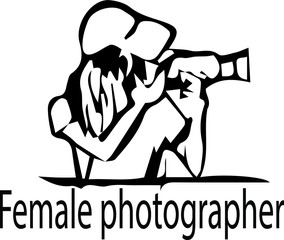 vector illustration of symbol Female photographer.cartoon.