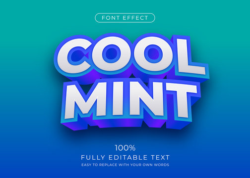 Modern 3d extrude text effect. Editable font style