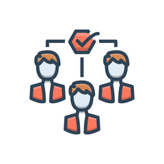 Color illustration icon for team
