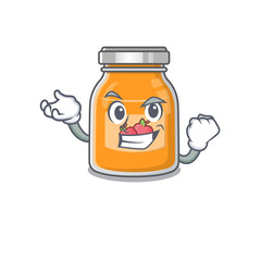 cool confident Successful apple jam cartoon character style