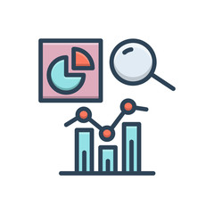 Color illustration icon for analytics 