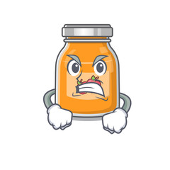 Apple jam cartoon character style having angry face