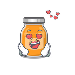 Romantic falling in love apple jam cartoon character concept