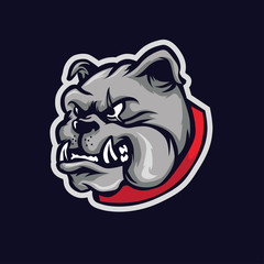 Angry Bulldog head mascot vector