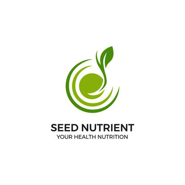 Seed nutrient logo vector for product nutrition healthcare