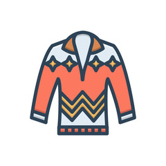 Color illustration icon for pullove 
