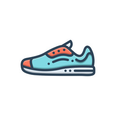 Color illustration icon for sneakers  
