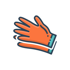 Fototapeta premium Color illustration icon for gloves 