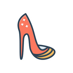 Color illustration icon for heels 