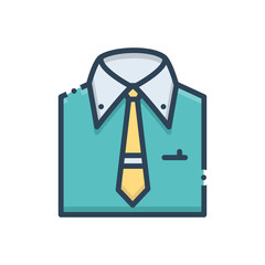 Color illustration icon for menswear 