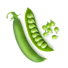 Peas isolated on white
