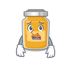 A picture of appricot having an afraid face