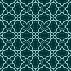 Seamless Geometric Pattern Of Rhombuses And Polygons. Blue Pattern On A Dark Background. For Pattern, Textile, Fabric, Wrapping Paper, Engraving And Laser Cutting. Vector Background.