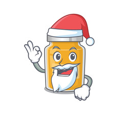 Appricot in Santa cartoon character style with ok finger