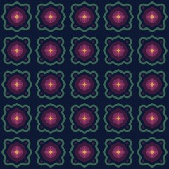 Seamless Geometric Pattern Of Polygons And Stars. Dark Pattern On A Dark Background. For Pattern, Textile, Fabric, Wrapping Paper, Laser Cutting. Vector Background.