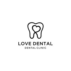 Health Logo design vector template Dental clinic Logotype with heart sign