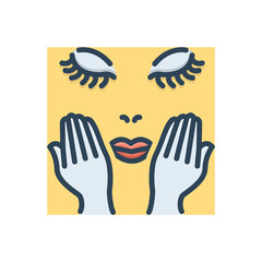 Color illustration icon for face care  