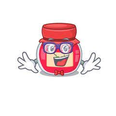 A cartoon concept of Geek strawberry jam design