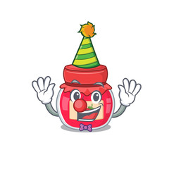 Funny Clown strawberry jam cartoon character mascot design