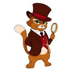 cat detective character cartoon book cover
