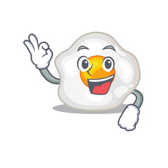 A funny picture of fried egg making an Okay gesture