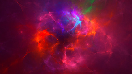 3D rendering abstract red fractal light background