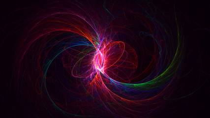 3D rendering abstract red fractal light background