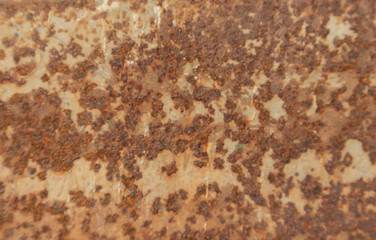 red rusty iron on metal plates. Background and artwork on meta