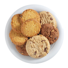 Various cookies in plate