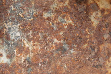 red rusty iron on metal plates. Background and artwork on meta