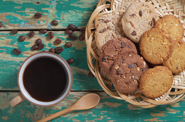 Coffee and various cookies