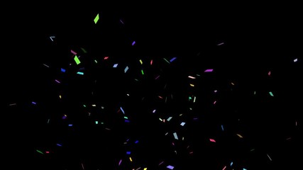 Colorful Isolated Confetti Falling Explosion Particles Realistic On Transparent Background / Green Screen / Alpha Matte Channel Perfect For Compositing Into Your cgi Scene. 4K