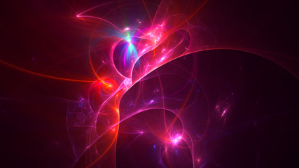 3D rendering abstract red fractal light background