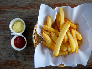 french fries and ketchup