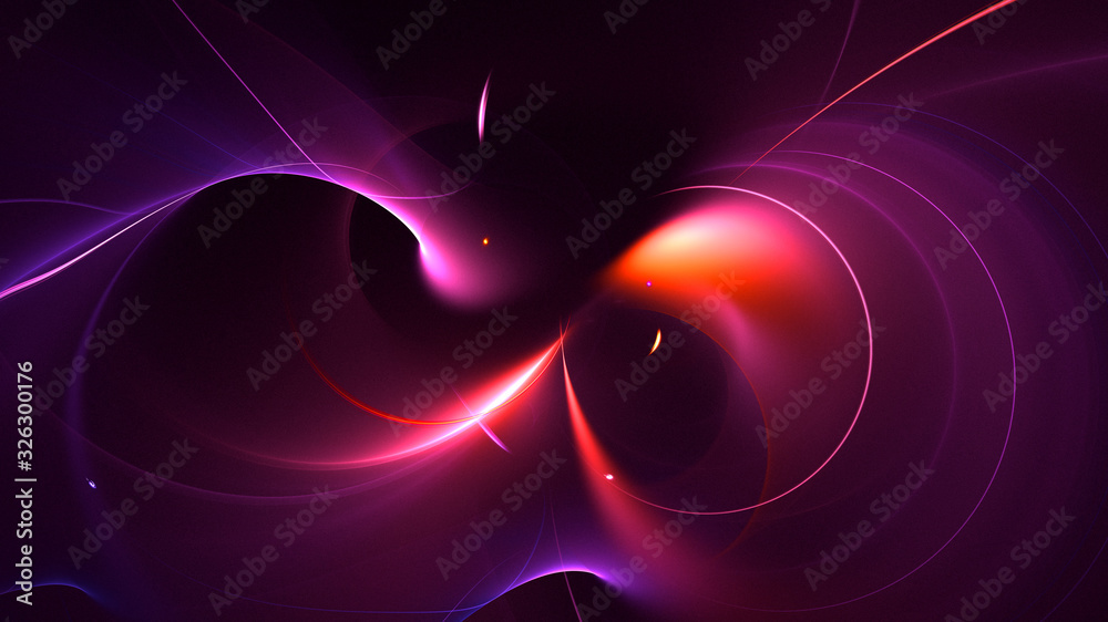 Wall mural 3d rendering abstract red fractal light background